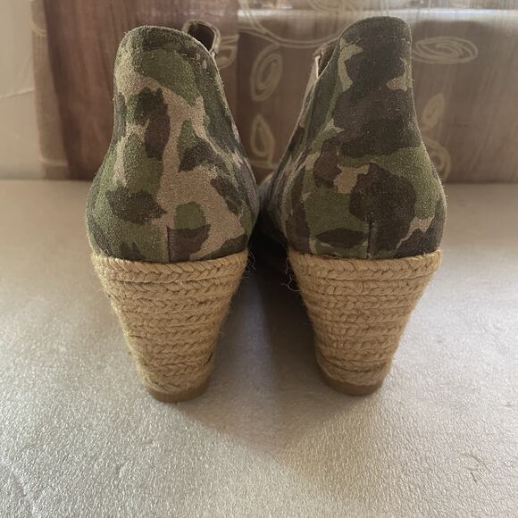 Eric Michael Shoes Women EU 40 Camo Suede Wedge Espadrille Handmade Slip On - Picture 4 of 12